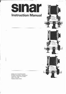 Sinar S manual. Camera Instructions.